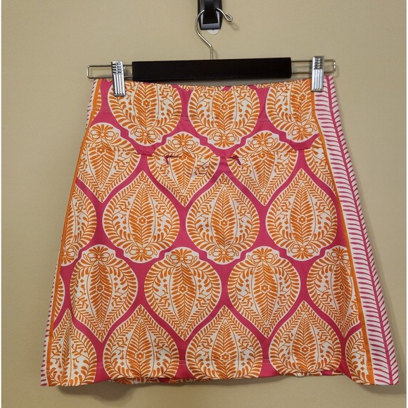 Gretchen Scott Skippy Skort Skirt Indian Summer Medallion Pink Orange Small - Picture 6 of 8